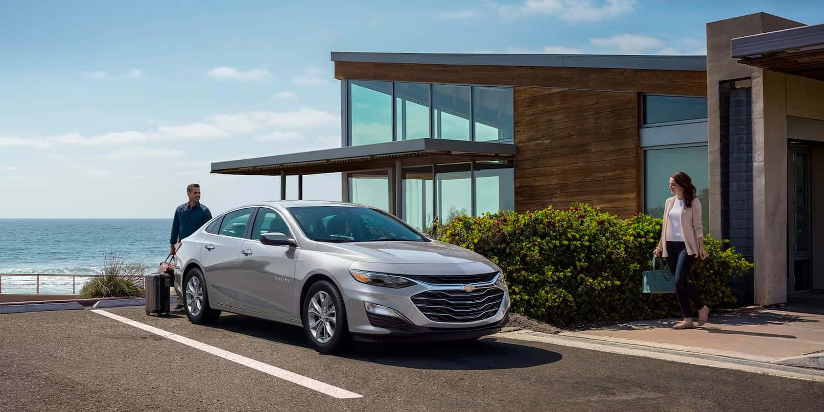 2024 Chevy Malibu parked by the beach