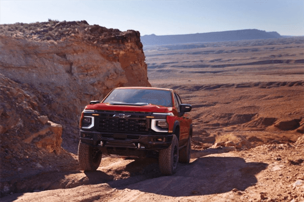 2027 Chevy Silverado 1500 in the mountains