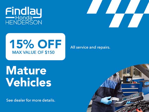 15% Off Service & Repairs on Mature vehicles