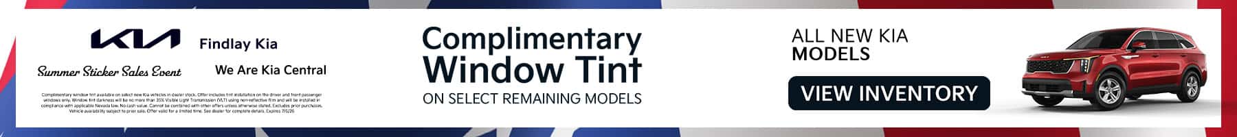 Findlay Kia LV - June 2026 - Complimentary Tint
