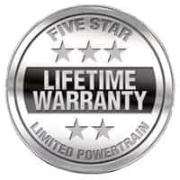 Five Star - Excluesive Lifetime Warranty - Limited Powertrain