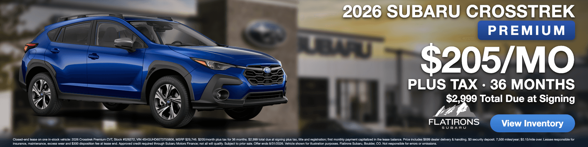 2026 Crosstrek August Special