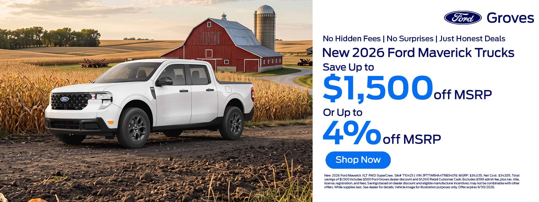 New 2026 Ford Maverick Trucks $1,500 Off MSRP