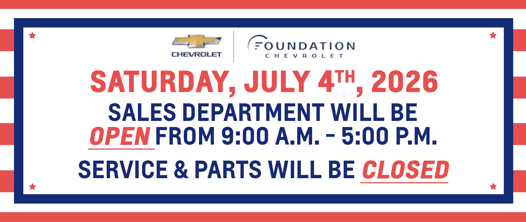 4th of July Hours
