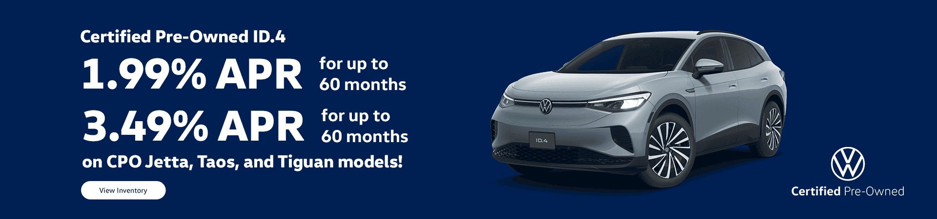 Certified Pre-Owned ID.4 1.99% APR for 60 Months