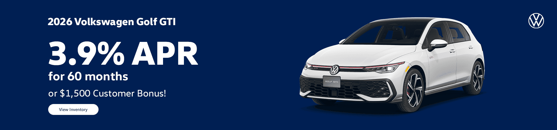 2026 Golf GTI 3.9% APR For 60 Months