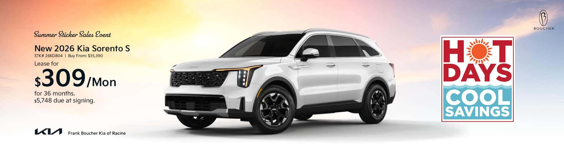 Lease a New 2026 Kia Sorento S