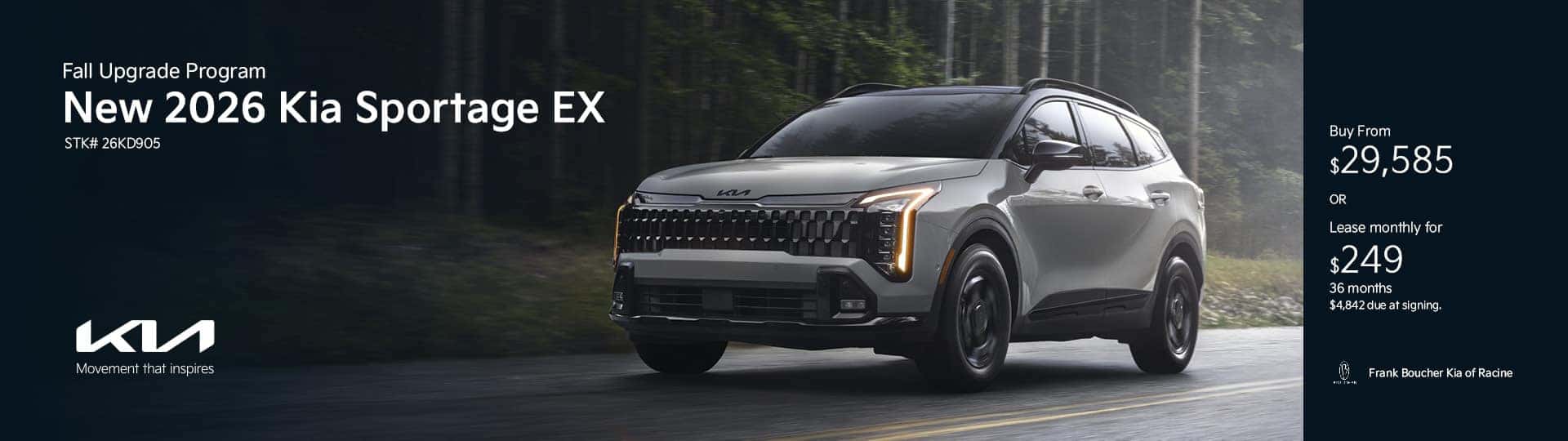 Upgrade With a New 2026 Kia Sportage EX!