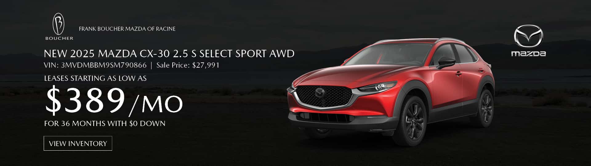 2025 Mazda CX-30 2.5 S Select Sport AWD Models in Racine, WI