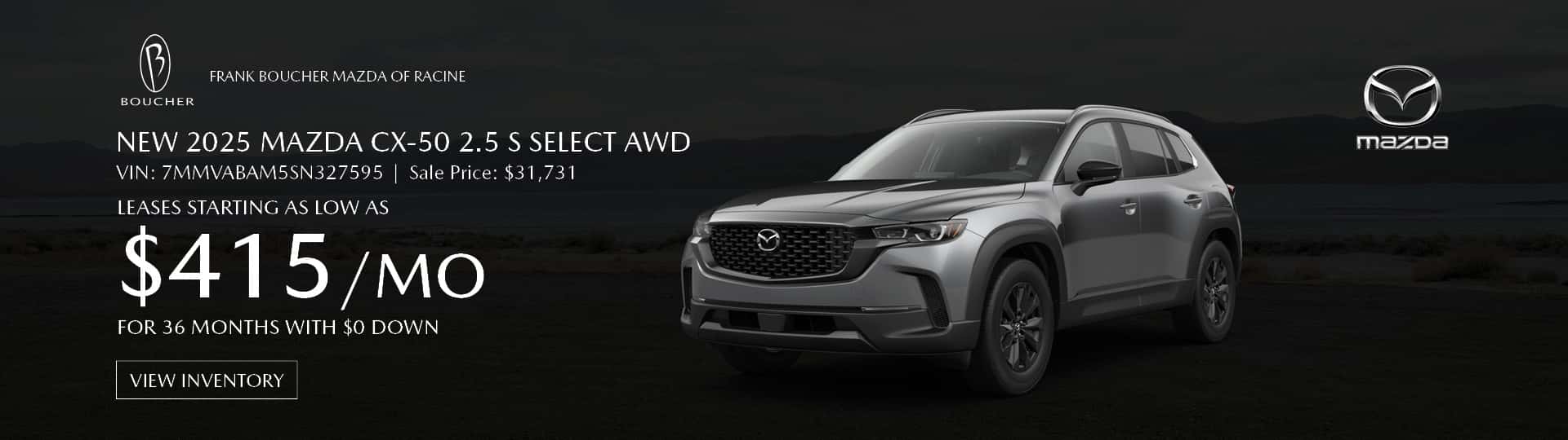 2025 Mazda CX-50 2.5 S Select AWD Models in Racine, WI