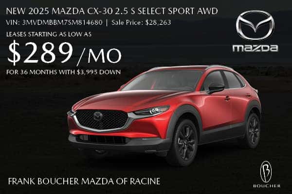 Lease a new 2025 Mazda CX-30 2.5 S Select Sport AWD in Racine, WI
