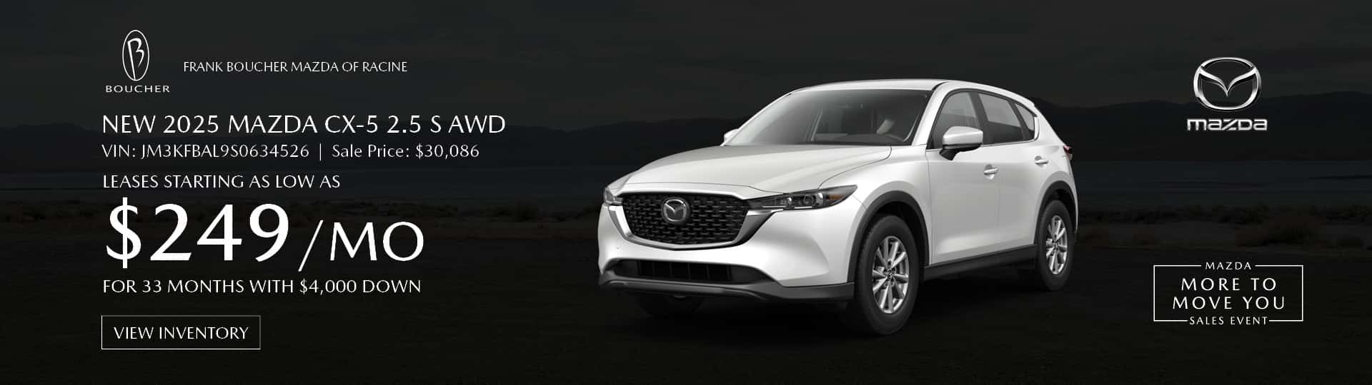 July 25 - 2025 Mazda CX-5 2.5 S AWD in Racine, WI