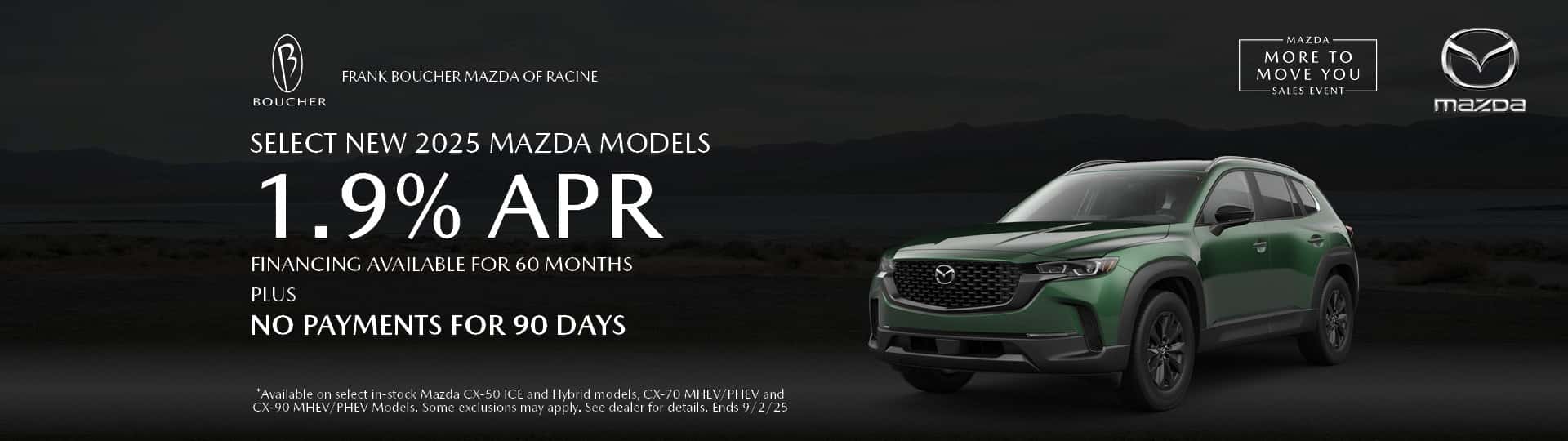 Aug 25 - Select new 2025 Mazda Models