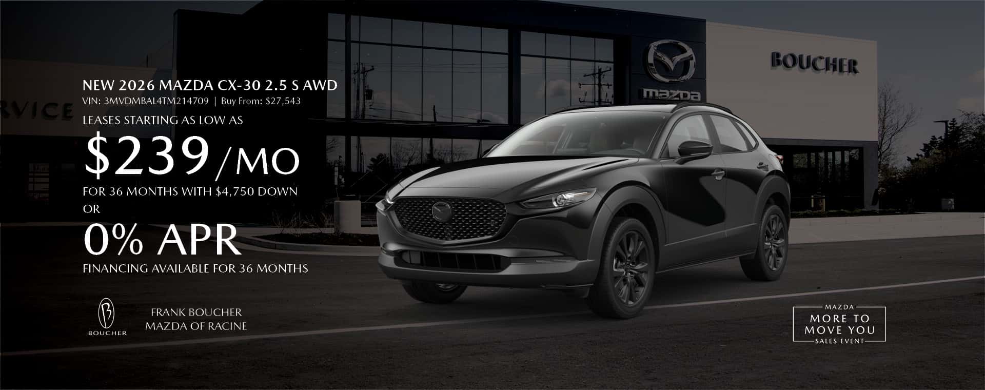 Save on a New 2026 Mazda CX-30 2.5 S AWD