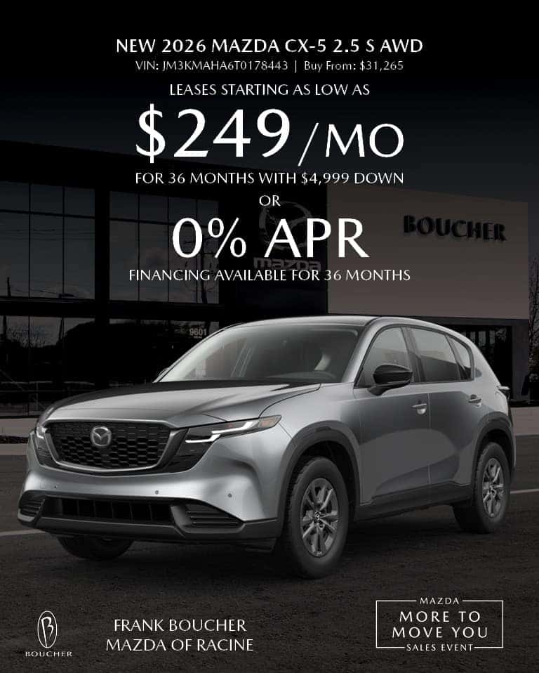 Save on a New 2026 Mazda CX-5 S AWD!