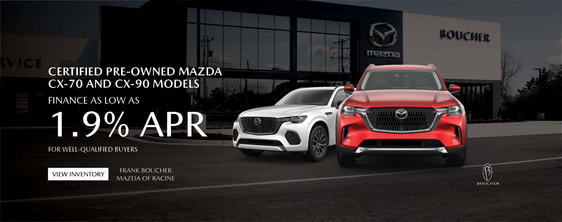 Sept 26 - Get 1.9% APR on Certified Pre-Owned Mazda CX-70 & CX-90 Models