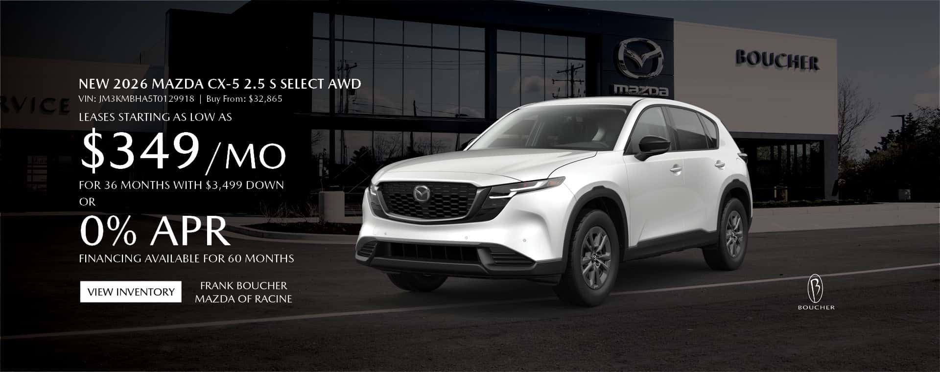 Sept 26 - Lease a new 2026 Mazda CX-5 in Racine