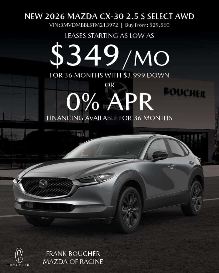 Lease a new 2026 Mazda CX-30 2.5 S Select for $349/mo