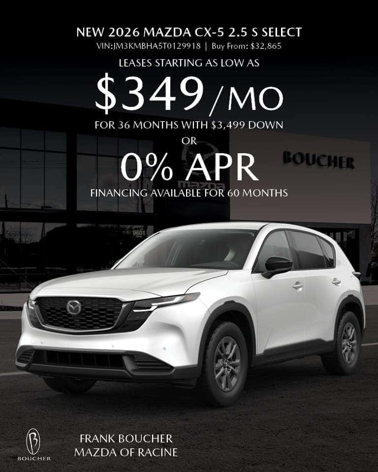 Lease a new 2026 Mazda CX-5 2.5 S Select for $349/mo
