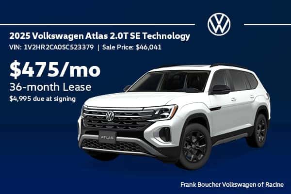 Lease a new 2025 Volkswagen Atlas 2.0T SE Technology in Racine, WI