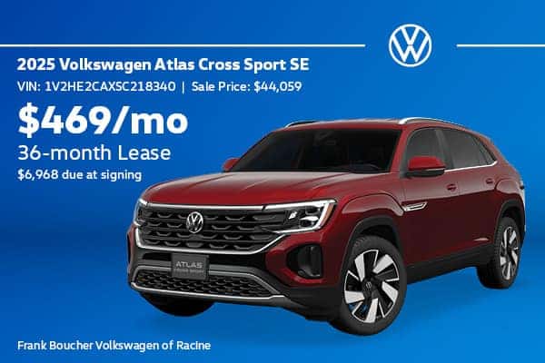Lease a new 2025 Volkswagen Atlas Cross Sport SE in Racine, WI