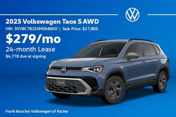 Lease a new 2025 Volkswagen Taos S AWD in Racine, WI