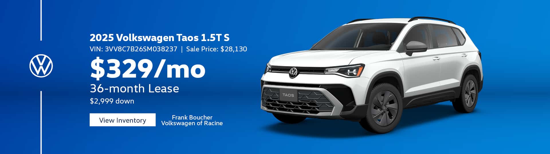 July 25 - 2025 Volkswagen Taos 1.5T S in Racine, WI