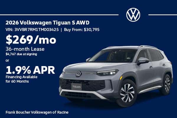 Save on a 2026 Volkswagen Tiguan S!