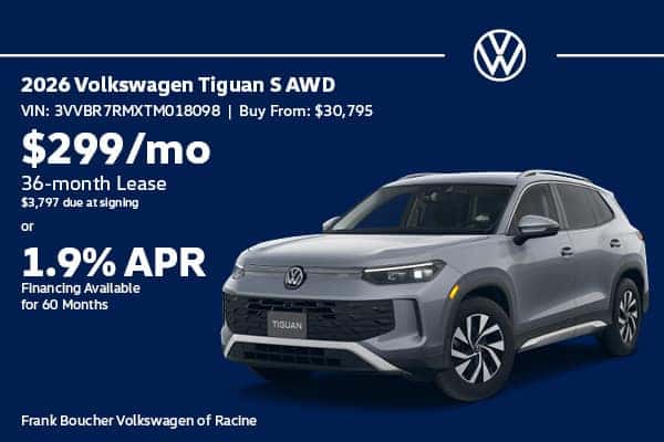 Save on a New 2026 Volkswagen Tiguan S AWD