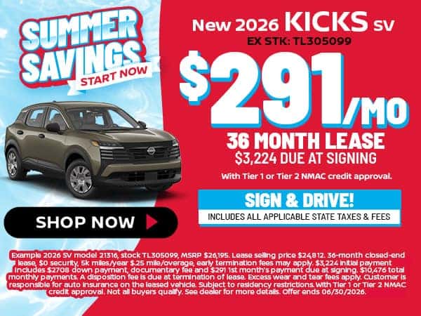 New 2026 Kicks SV