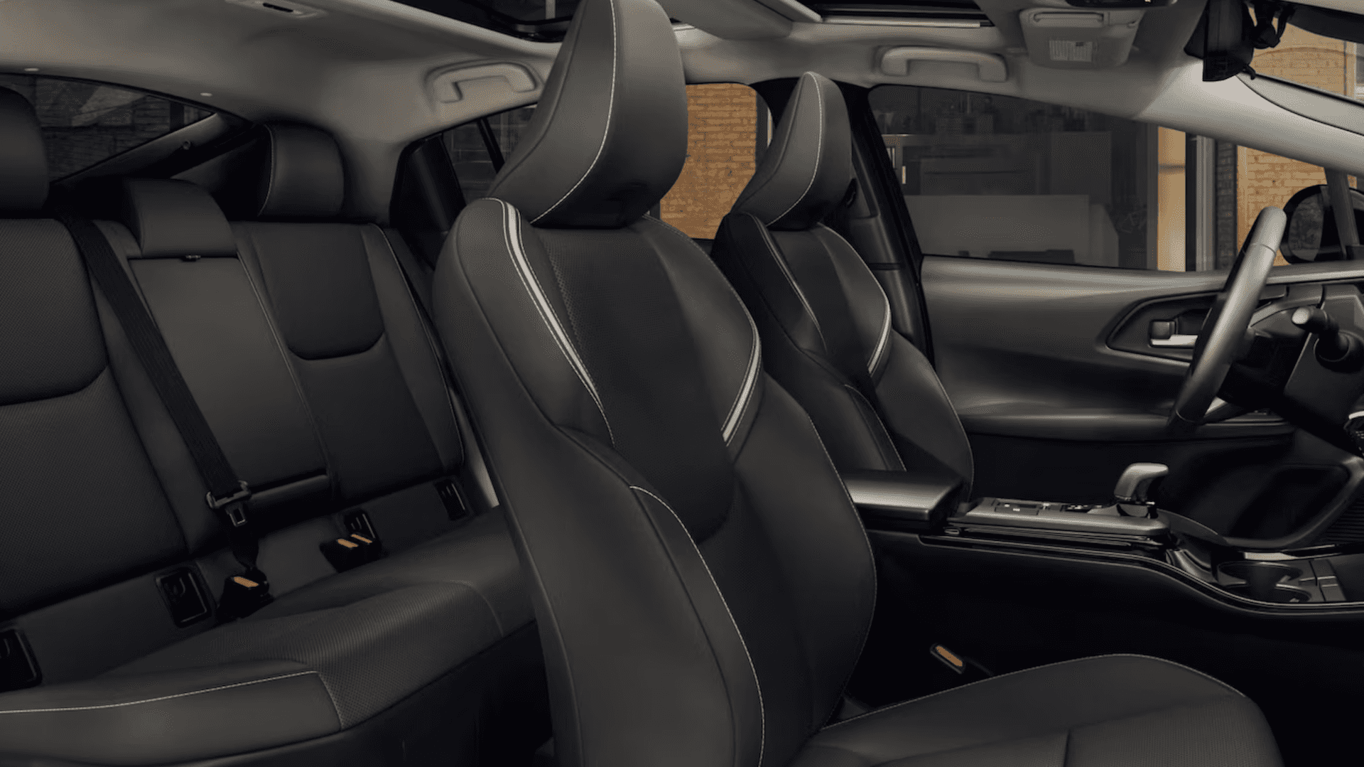 Front interior of new 2026 Toyota Prius near The Woodlands