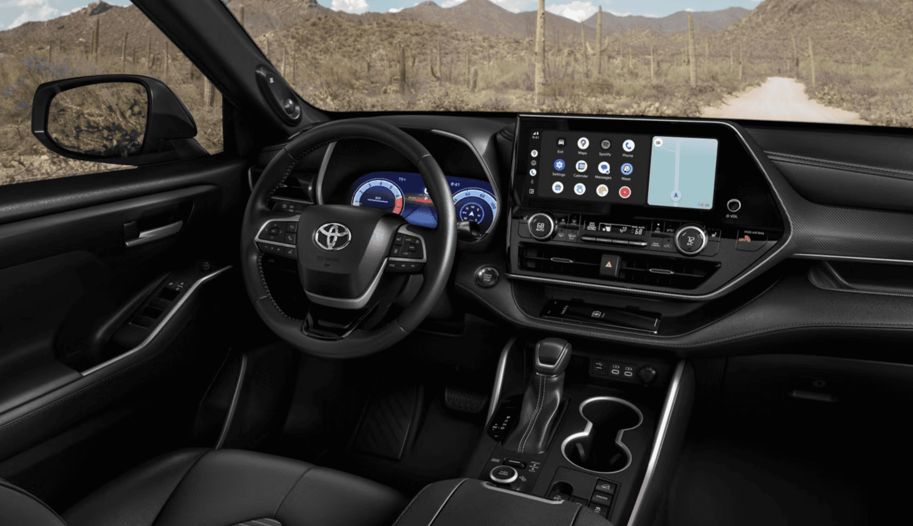 Dashboard display of 2026 Toyota Highlander for sale near Tomball, TX