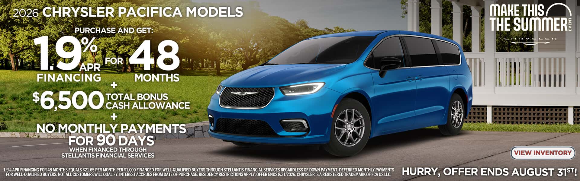 2026 Chrysler Pacifica - 1.9% APR Financing for 48 months