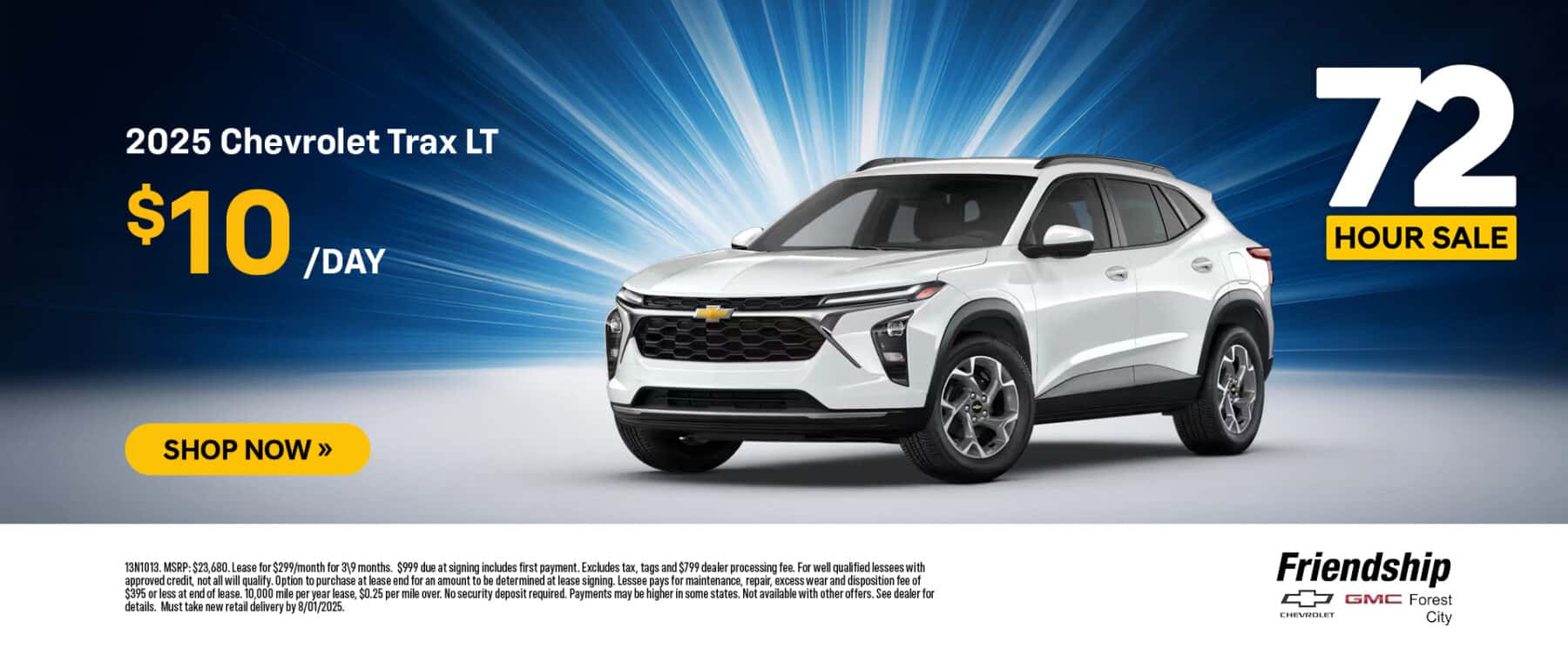 2025 Chevrolet Trax for $10/day!
