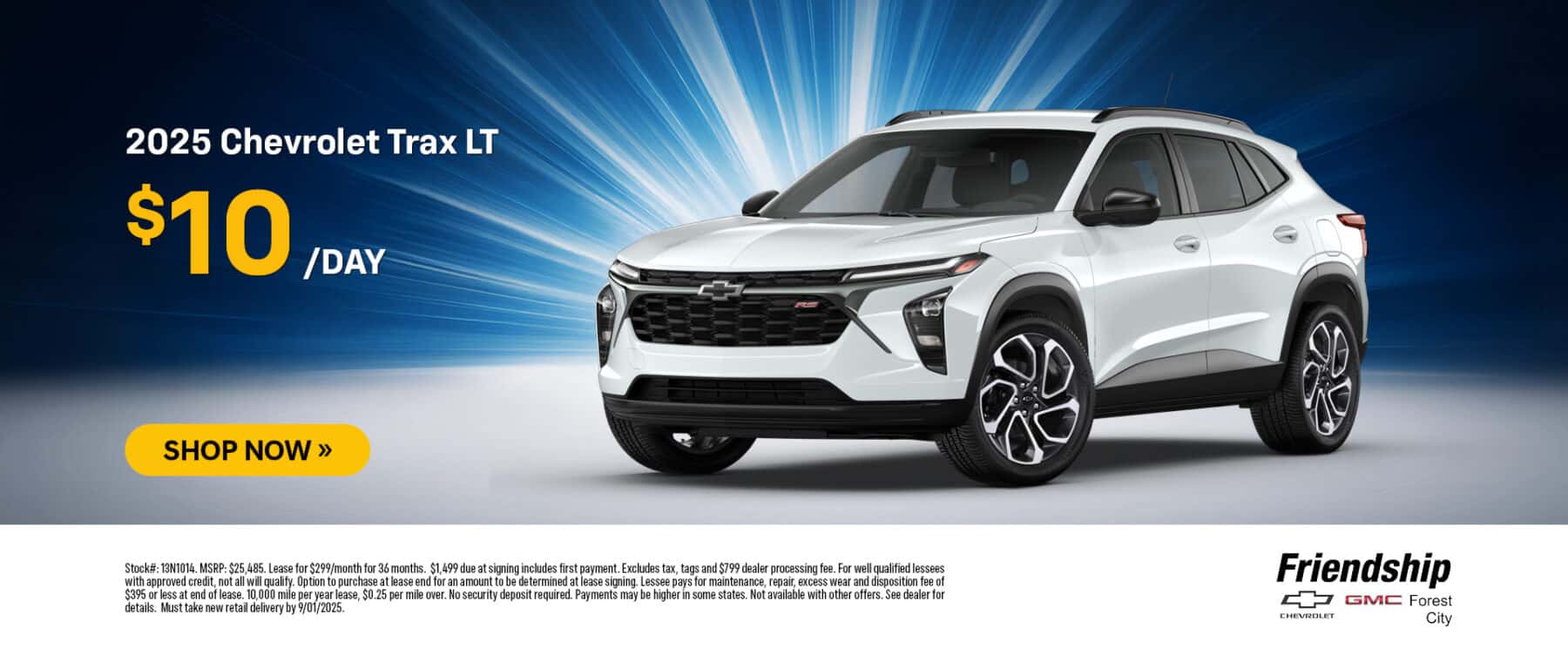 2025 Chevrolet Trax for $10/day!