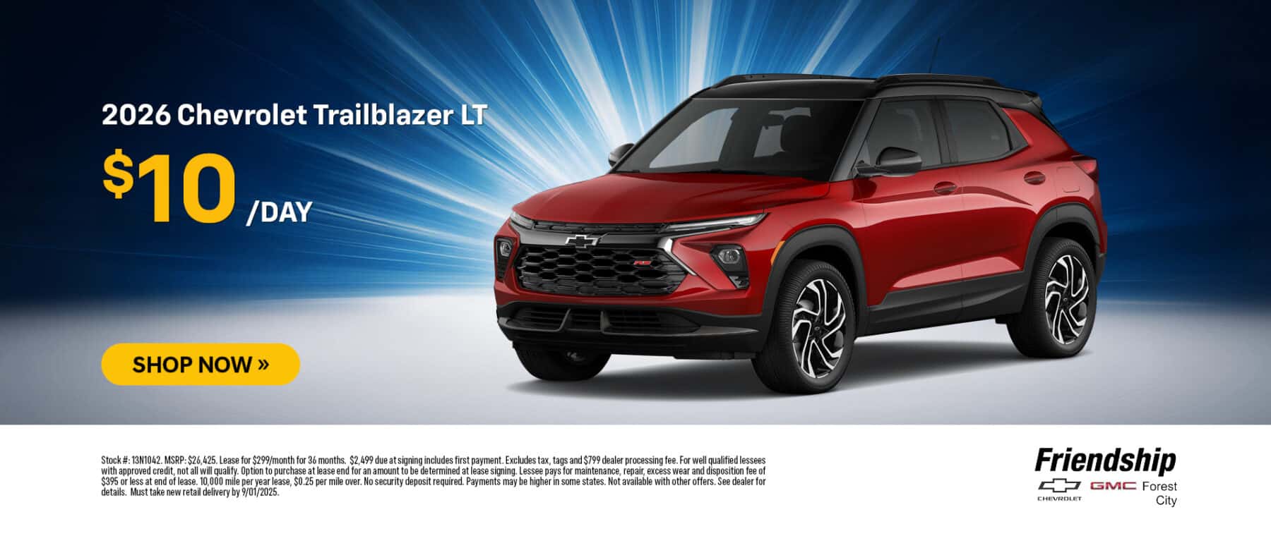 2026 Chevrolet Trailblazer for $10/day!