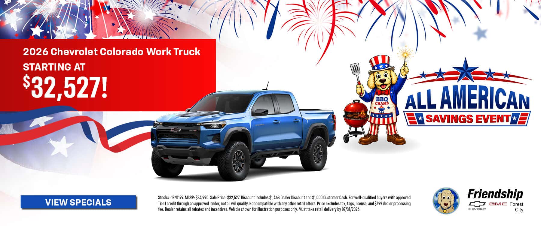 2026 Chevy Colorado Work Truck starting at $32,527!