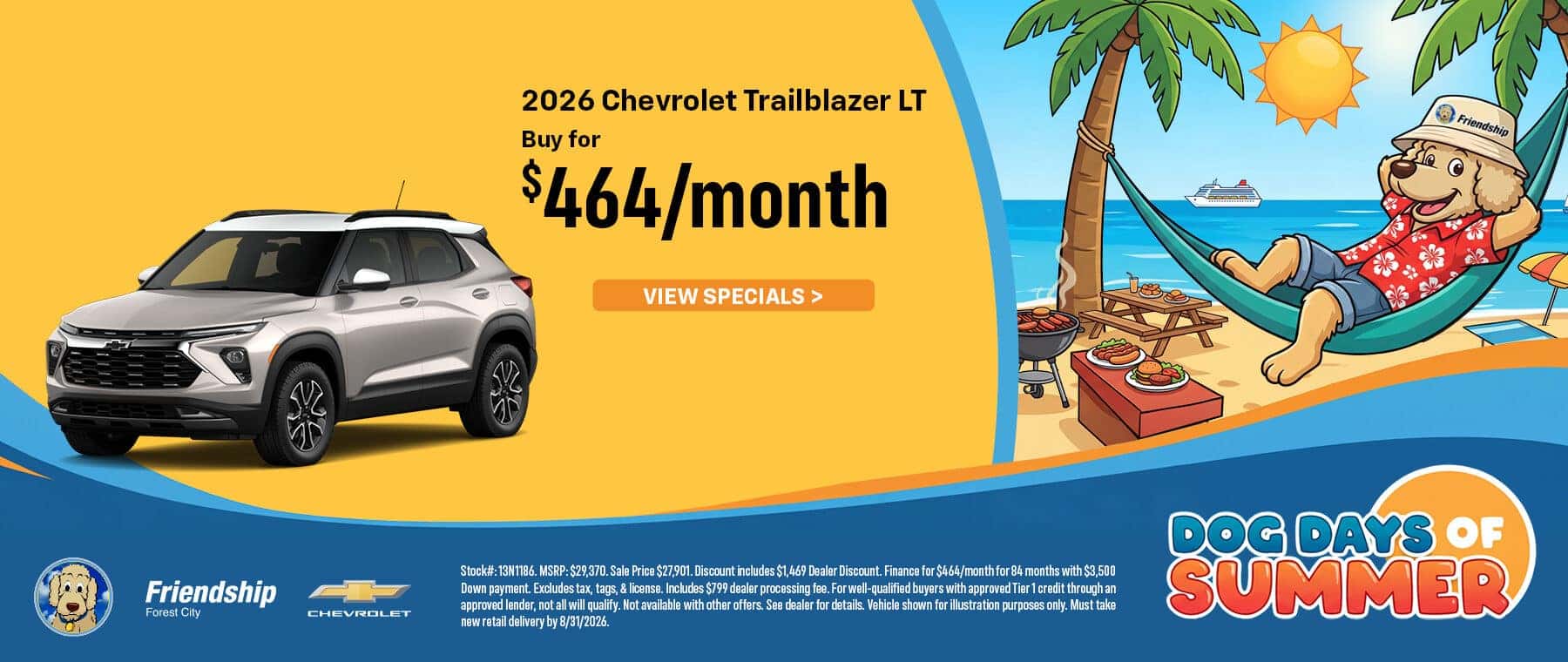 2026 Chevy Trailblazer for $464/mo!