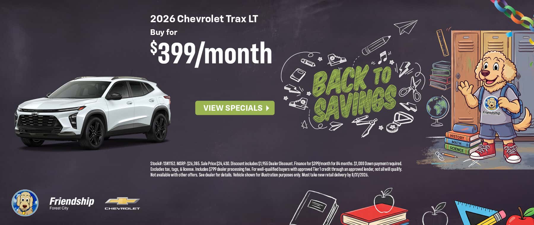 2026 Chevrolet Trax for $399/mo!
