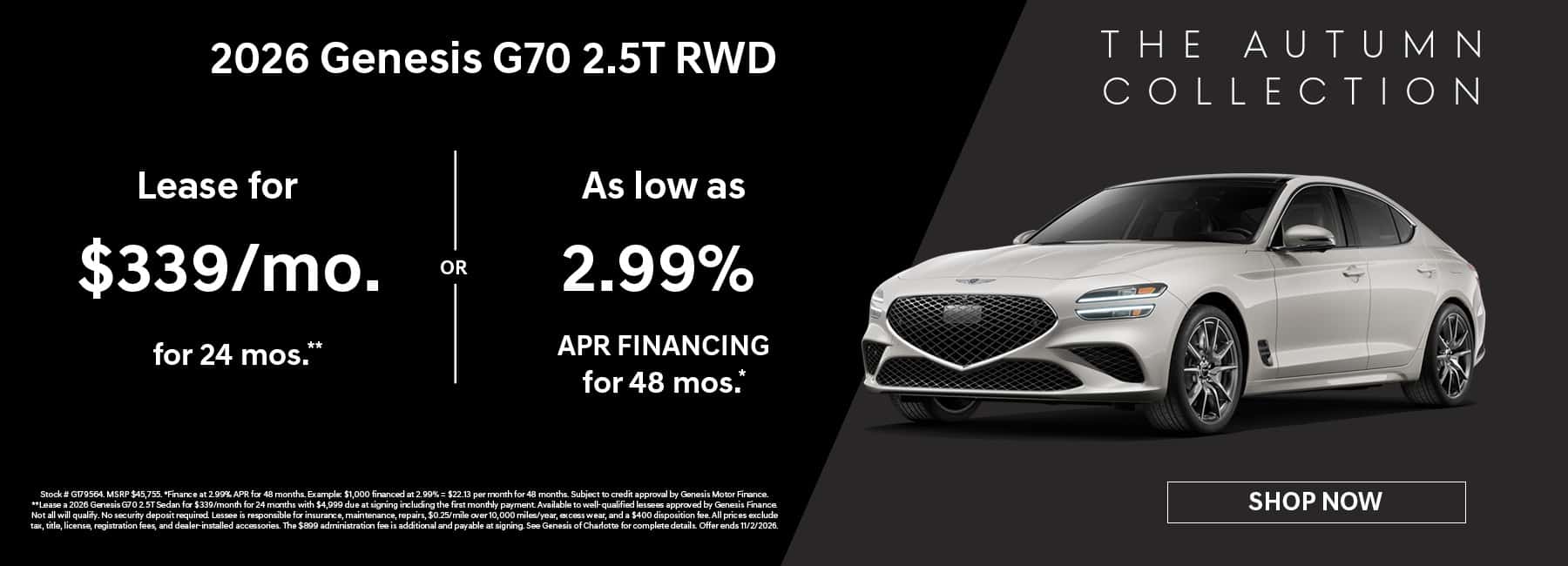 Genesis G70 incentive
