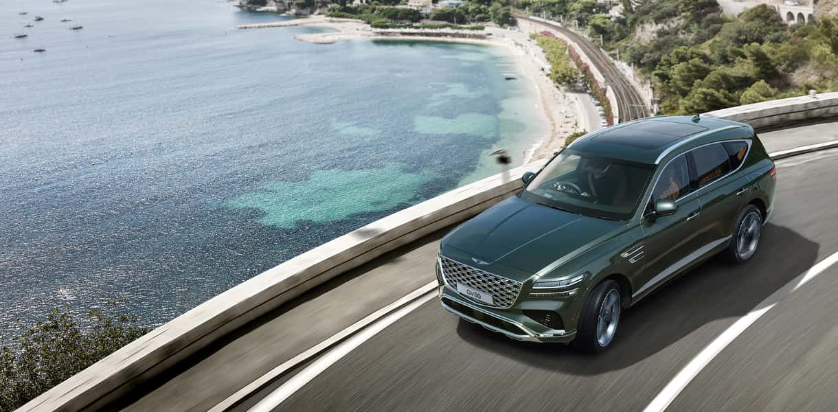 Genesis GV80 Driving near beach