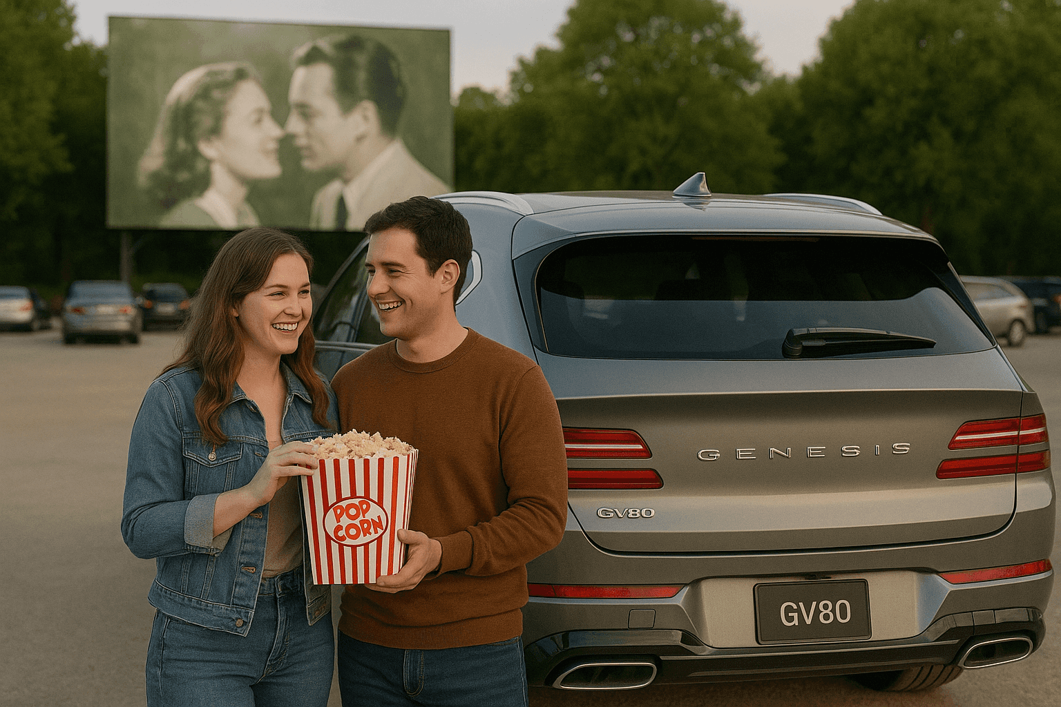 Genesis GV80 at Drive in movie theater in Columbia, SC