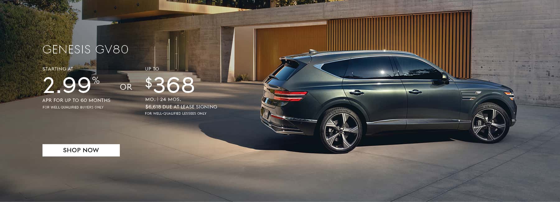 Lease 2026 GV80 2.5T AWD for as low as $368 a month for 24 months!