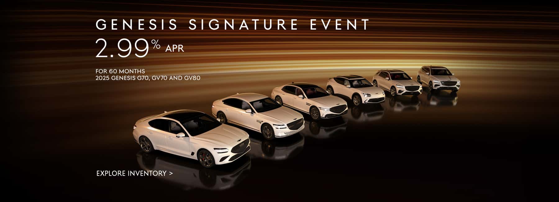 2.99% APR available on New 2025 G70, GV70 and GV80