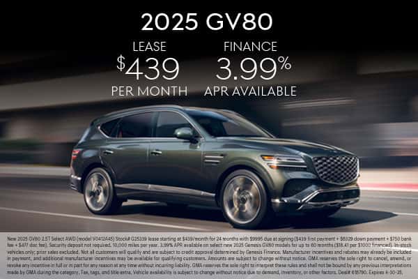 Lease a New 2025 GV80 2.5T Select AWD for $439/mo.