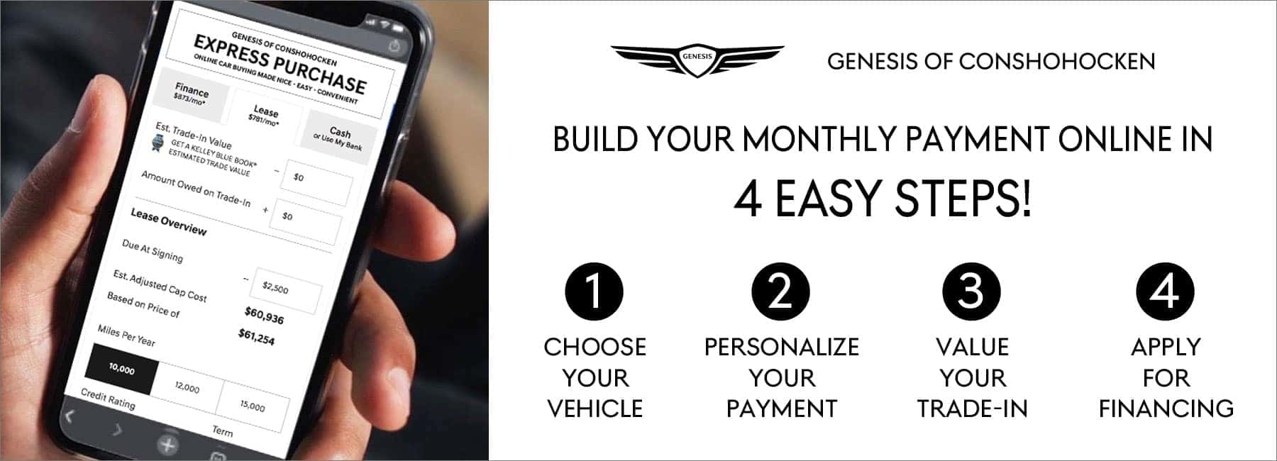 Build your monthly payment online in 4 easy steps!