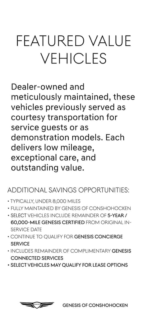 Learn more about our Discounted Courtesy Loaners at Genesis of Conshohocken!