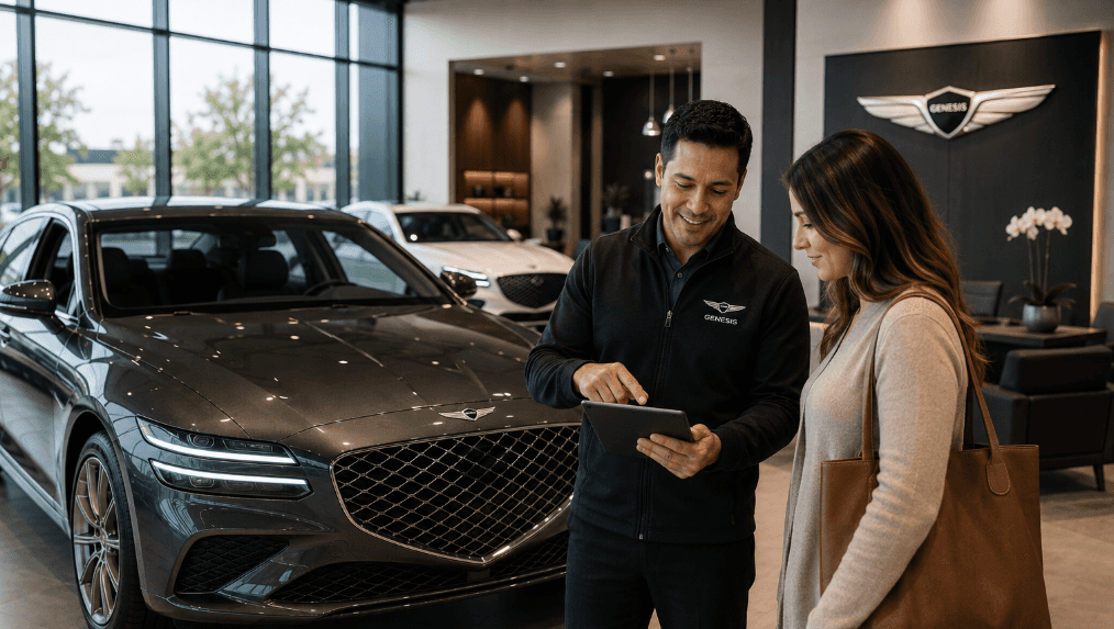 Genesis customer with sales rep