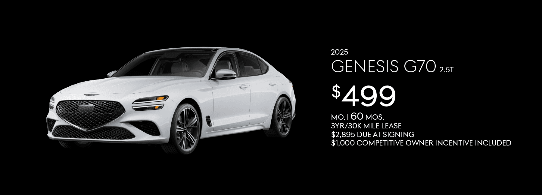 2025 Genesis G70 $499
