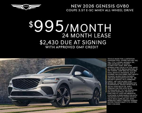 New 2026 Genesis GV80 Coupe 3.5T E-SC MHEV ALL-WHEEL DRIVE